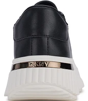 DKNY by Donna Karan Larissa Leather Platform Lace Up Sneakers