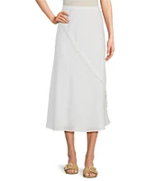 DKNY Linen Pull-On A-Line Midi Skirt