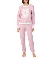 DKNY by Donna Karan Long Sleeve Crew Neck Sweater Knit Pajama Set