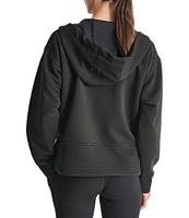 DKNY by Donna Karan Long Sleeve Zip Front Side Zip Detail Hoodie