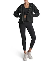 DKNY by Donna Karan Long Sleeve Zip Front Side Zip Detail Hoodie