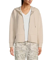 DKNY by Donna Karan Long Sleeve Zip Front Side Zip Detail Hoodie