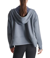 DKNY by Donna Karan Long Sleeve Zip Front Side Zip Detail Hoodie