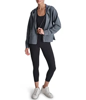 DKNY by Donna Karan Long Sleeve Zip Front Side Zip Detail Hoodie