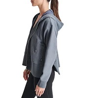 DKNY by Donna Karan Long Sleeve Zip Front Side Zip Detail Hoodie