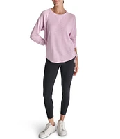 DKNY Sport by Donna Karan Mini Slub Waffle Knit Crew Neck 3/4 Ruched Sleeve Tee