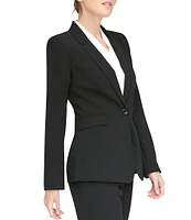 DKNY by Donna Karan Notch Lapel Side Pocket One Button Front Blazer