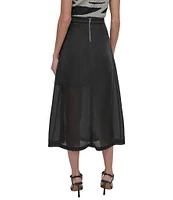 DKNY Organza Cargo A-Line Midi Skirt