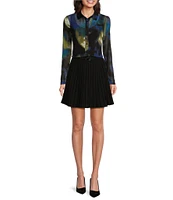 DKNY by Donna Karan Pleated A-Line Mini Skirt