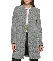 DKNY by Donna Karan Point Collar Knit Long Topper Jacket