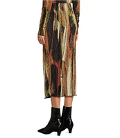 DKNY by Donna Karan Printed Plisse Pull-On Maxi Skirt