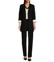 DKNY by Donna Karan Roll Sleeve Collarless Open Topper