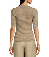 DKNY by Donna Karan Ruched Crew Neck Short Sleeve Top