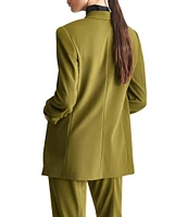 DKNY by Donna Karan Scuba Crepe Ruched 3/4 Ruched Sleeve Open Front Jacket