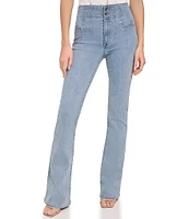 DKNY by Donna Karan Seam Detailing Flare Jeans