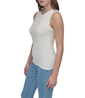 DKNY by Donna Karan Sleeveless Textured Knit Tank Top