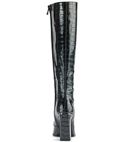 DKNY by Donna Karan Soryn Crocodile Embossed Patent Tall Boots