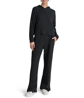 DKNY Sport by Donna Karan Brushed Rib Knit Raglan Sleeve Pullover Hoodie