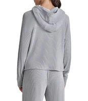 DKNY Sport by Donna Karan Brushed Rib Knit Raglan Sleeve Pullover Hoodie