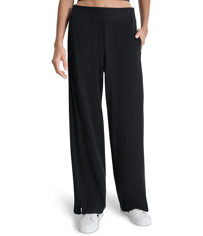 DKNY Sport by Donna Karan Brushed Rib Knit Relaxed Straight Leg Pants