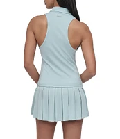 DKNY Sport by Donna Karan Court Pique Collared Neckline Sleeveless Racerback Polo Tank
