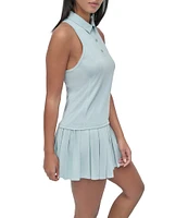DKNY Sport by Donna Karan Court Pique Collared Neckline Sleeveless Racerback Polo Tank