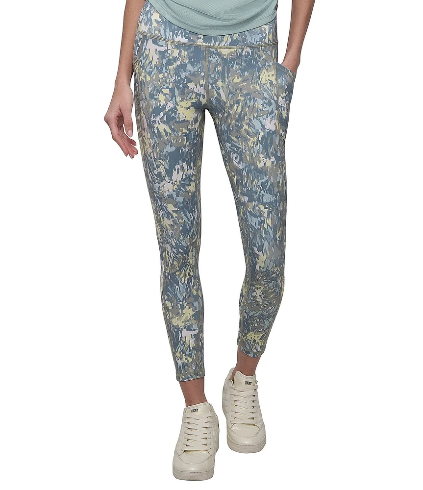 DKNY Sport by Donna Karan Elevate Interlock High Waist 7/8 Printed Fitness Leggings