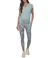 DKNY Sport by Donna Karan Elevate Interlock High Waist 7/8 Printed Fitness Leggings