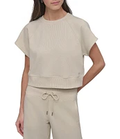 DKNY Sport By Donna Karan HD Logo Short Sleeve Cropped Pullover