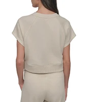 DKNY Sport By Donna Karan HD Logo Short Sleeve Cropped Pullover