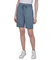 DKNY Sport by Donna Karan Metallic Bubble Logo Bermuda Pull-On Shorts