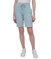 DKNY Sport by Donna Karan Metallic Bubble Logo Bermuda Pull-On Shorts