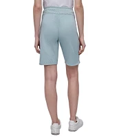 DKNY Sport by Donna Karan Metallic Bubble Logo Bermuda Pull-On Shorts
