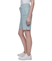 DKNY Sport by Donna Karan Metallic Bubble Logo Bermuda Pull-On Shorts