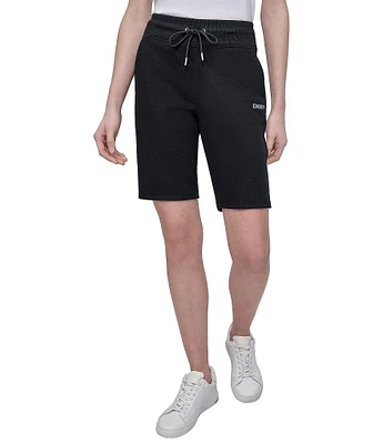 DKNY Sport by Donna Karan Metallic Bubble Logo Bermuda Pull-On Shorts