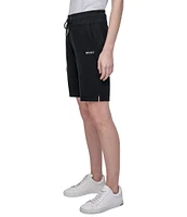 DKNY Sport by Donna Karan Metallic Bubble Logo Bermuda Pull-On Shorts