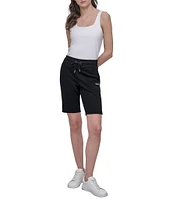 DKNY Sport by Donna Karan Metallic Bubble Logo Bermuda Pull-On Shorts
