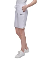 DKNY Sport by Donna Karan Metallic Bubble Logo Bermuda Pull-On Shorts