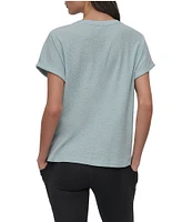 DKNY Sport by Donna Karan Mini Waffle Crew Neck Short Sleeve T-Shirt