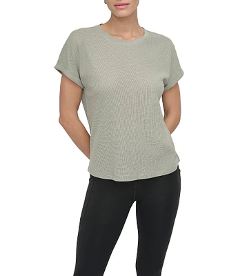 DKNY Sport by Donna Karan Mini Waffle Crew Neck Short Sleeve T-Shirt