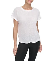 DKNY Sport by Donna Karan Mini Waffle Crew Neck Short Sleeve T-Shirt