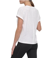 DKNY Sport by Donna Karan Mini Waffle Crew Neck Short Sleeve T-Shirt