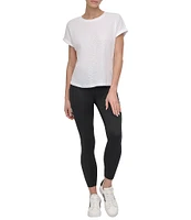DKNY Sport by Donna Karan Mini Waffle Crew Neck Short Sleeve T-Shirt