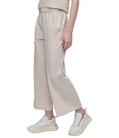 DKNY Sport by Donna Karan Slub Ankle Length Wide Leg Pants