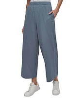 DKNY Sport by Donna Karan Slub Ankle Length Wide Leg Pants