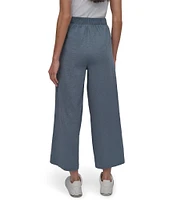 DKNY Sport by Donna Karan Slub Ankle Length Wide Leg Pants
