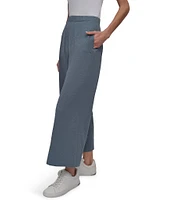 DKNY Sport by Donna Karan Slub Ankle Length Wide Leg Pants