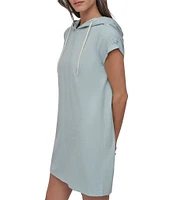 DKNY Sport by Donna Karan Slub Jersey Hooded Dress