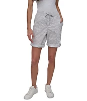 DKNY Sport by Donna Karan Smocked Waist Camo Print Convertible Cargo Shorts