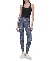 DKNY Sport by Donna Karen Elevate Interlock High Waist 7/8 Printed Fitness Leggings